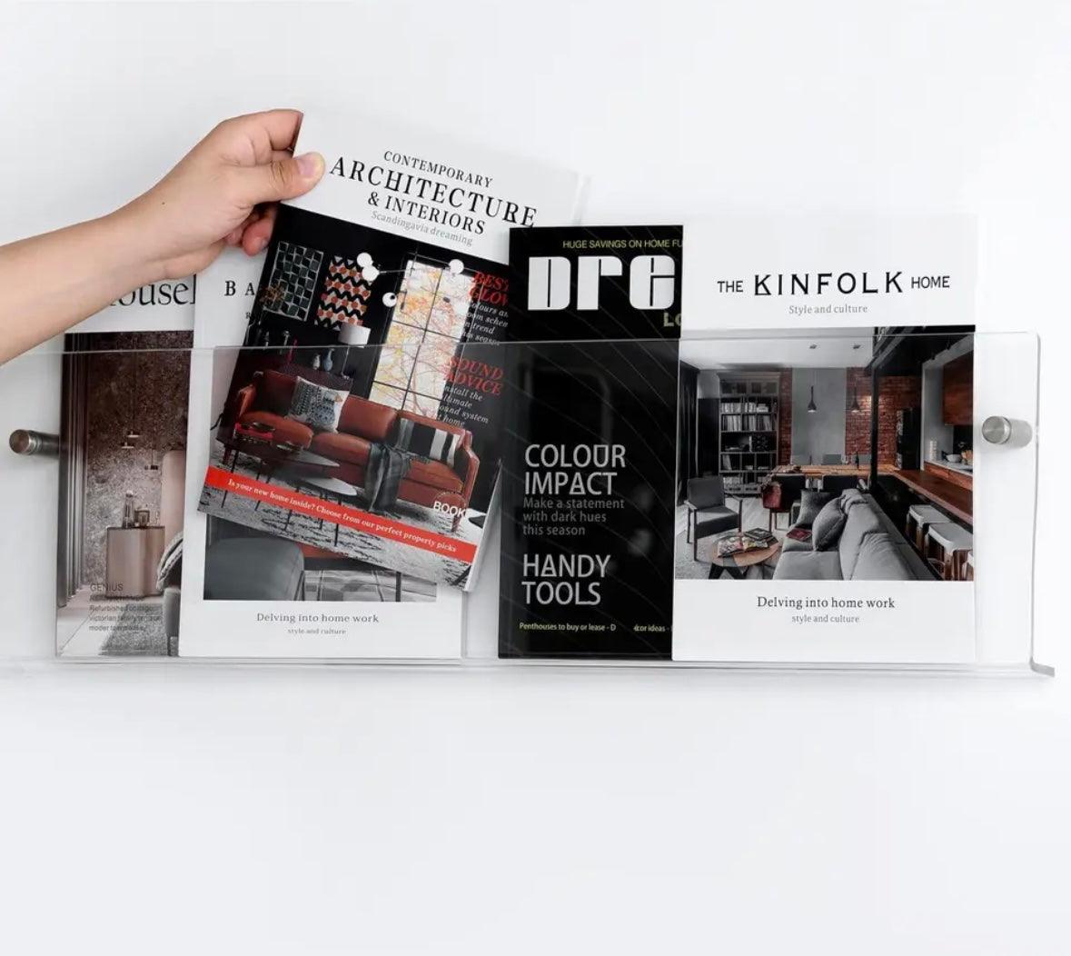 Acrylic Holder Wall Mount Magazine Rack - The cool art room 