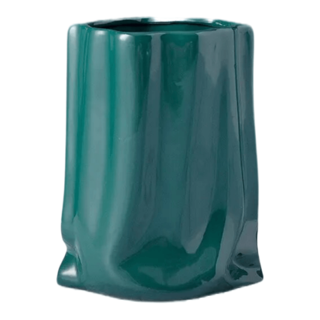 Pleated Texture Ceramic Vase - The cool art room 