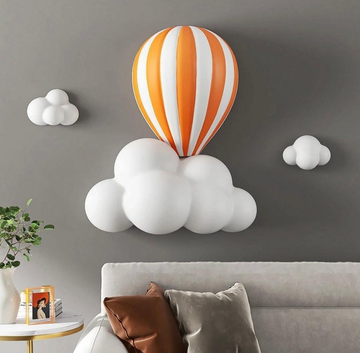 3D Hot Air Balloon Statue Home Wall - The cool art room 