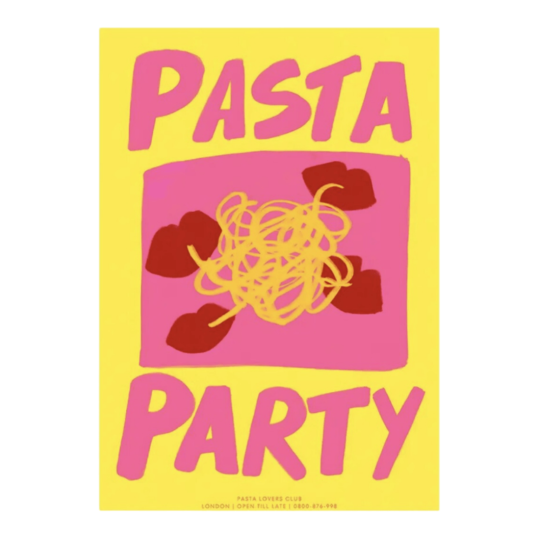 Maximalist Eclectic Pink Pasta Party - The cool art room 