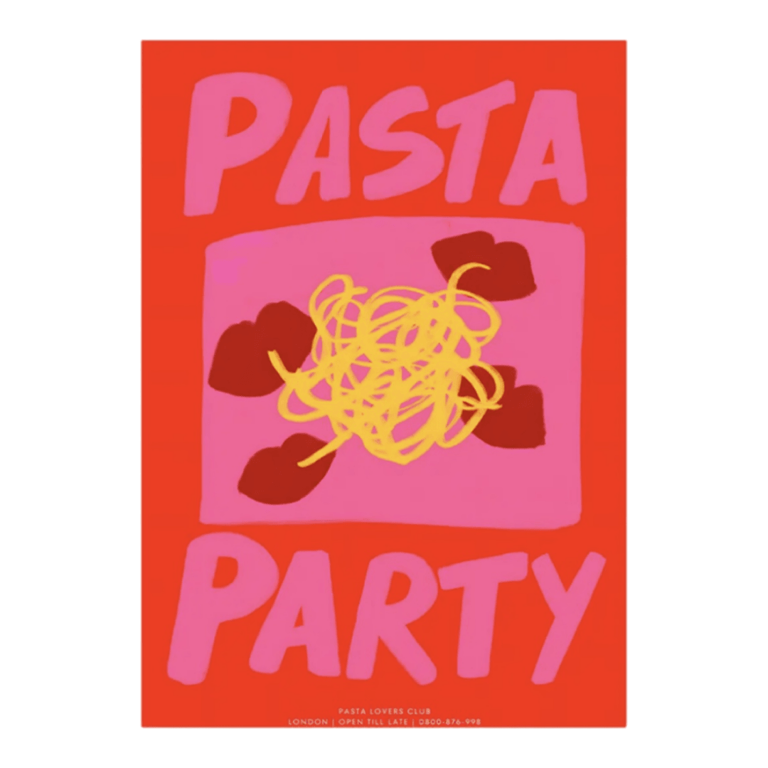 Maximalist Eclectic Pink Pasta Party - The cool art room 
