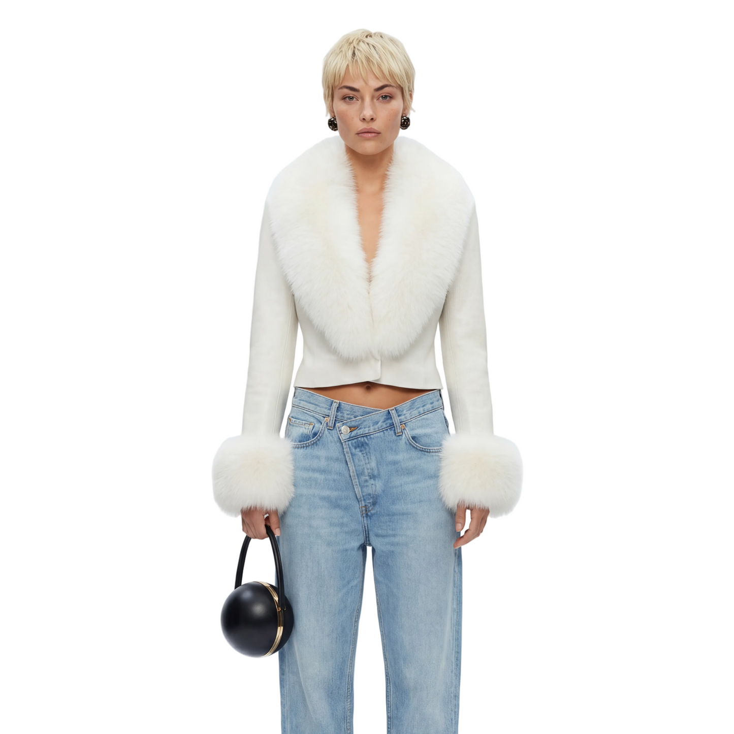 White leather cropped